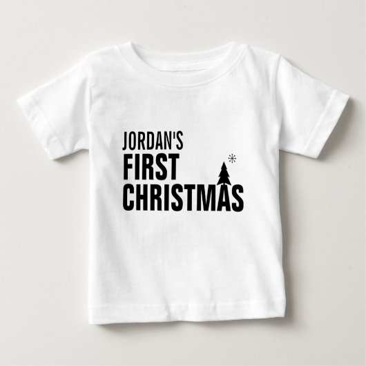 Baby's First Christmas Baby Tutu Bodysuit Baby T-shirt (Vorderseite)