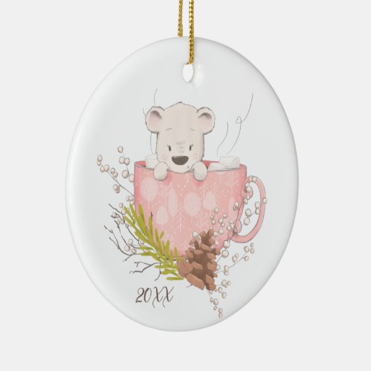 Baby's First Christmas Bear Keramik Ornament (Rechts)