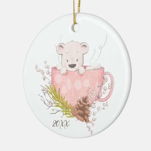 Baby's First Christmas Bear Keramik Ornament (Links)