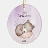 Baby's First Christmas Bear Personalisiert Keramik Ornament (Links)