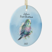Baby's First Christmas Bird Personalisiert Keramik Ornament (Rechts)