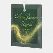 Baby's First Christmas Birth Detail Keepsake Gift Ornament Aus Glas (Vorderseite links)