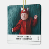 Babys First Christmas Birth Stats Announcement Keramikornament