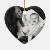 Baby's First Christmas Birth Stats Foto Herz Keramik Ornament (Hinten)