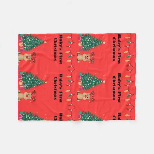 Baby's First Christmas Blanket Fleecedecke (Vorderseite (Horizontal))