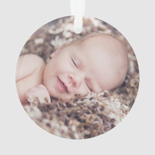 Baby's First Christmas Blue Bow Keepake Ornament (Rückseite)