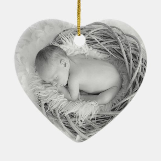 Baby's First Christmas Blue Full Foto Keramik Ornament (Hinten)