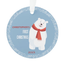 Baby's First Christmas Blue Niedlich Polar Bär