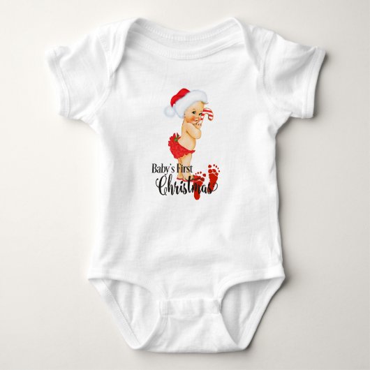 Baby's First Christmas Body Anzug Baby Strampler (Vorderseite)