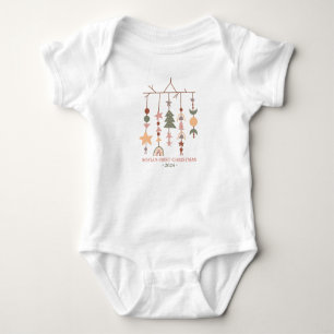 Baby's First Christmas Bodysuit Boho Design Baby Strampler