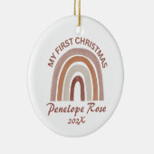 Baby's First Christmas Boho Rainbow Keramik Ornament (Rechts)