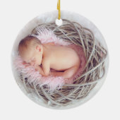 Baby's First Christmas Boho Rainbow Keramik Ornament (Hinten)