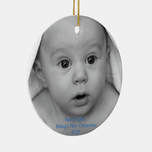 Baby's First Christmas Boy Custom Ornament (Rechts)