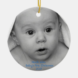 Baby's First Christmas Boy Custom Ornament