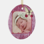 Baby's First Christmas Burgundy Butterfly Ornament (Rechts)