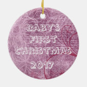 Baby's First Christmas Burgundy Butterfly Ornament (Hinten)