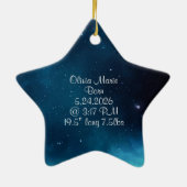 Baby's First Christmas Celestial Deep Blue Space Keramik Ornament (Hinten)