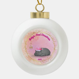 Baby's First Christmas - Ceramic Hippo Ornament