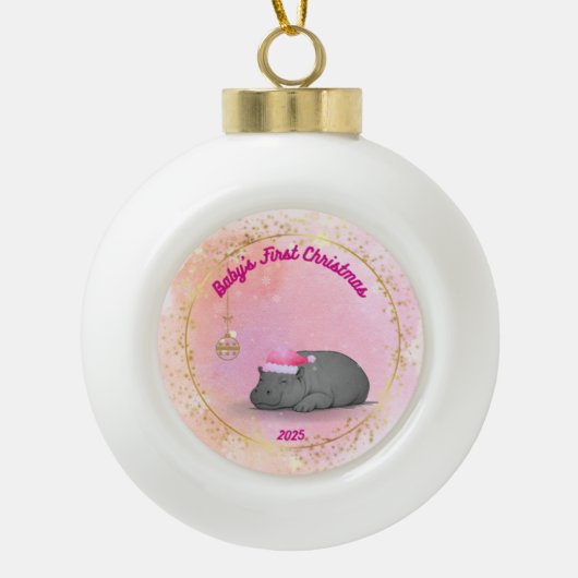 Baby's First Christmas - Ceramic Hippo Ornament (Vorderseite)