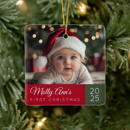 Baby's First Christmas Ceramic Ornament (Baum)