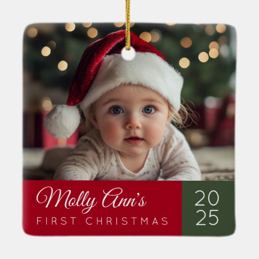 Baby's First Christmas Ceramic Ornament (Rückseite)
