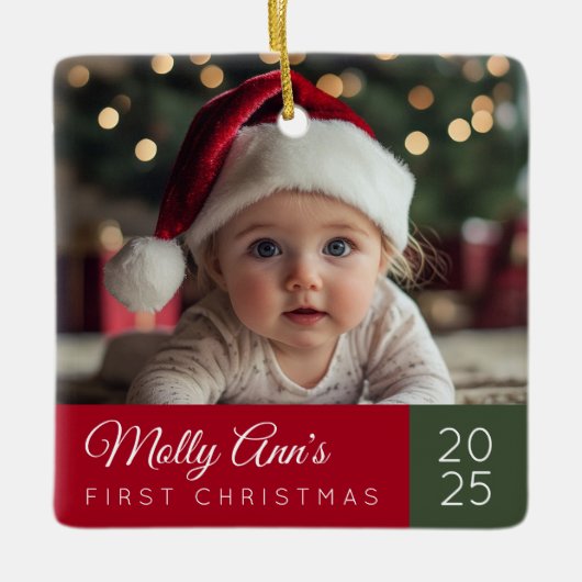 Baby's First Christmas Ceramic Ornament (Vorderseite)