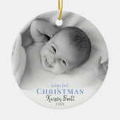 Babys First Christmas Ceramic Photo Ornament (Vorne)