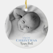 Babys First Christmas Ceramic Photo Ornament (Hinten)