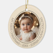 Baby's First Christmas Champagne Gold Modernes Fot Keramik Ornament (Links)