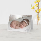 Baby's First Christmas Champagne YOUR BABY FOTO Karte (Gelbe Blume)