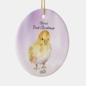 Baby's First Christmas Chick Personalisiert Keramik Ornament (Rechts)