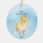 Baby's First Christmas Chick Personalisiert Keramik Ornament (Links)
