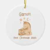 Baby's First Christmas Cowboy Boots & Foal Keramik Ornament (Vorne)