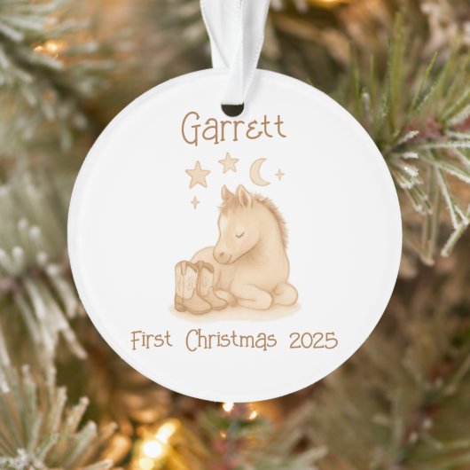 Baby's First Christmas Cowboy Boots & Foal Ornament (Baum)