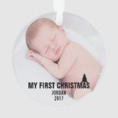Baby's First Christmas Custom Acrylic Ornament (Rückseite)