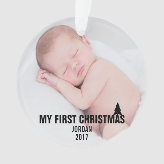 Baby's First Christmas Custom Acrylic Ornament (Vorderseite)