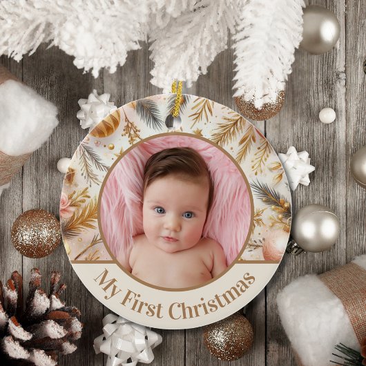 Baby's First Christmas Custom Baby Foto Keramik Ornament