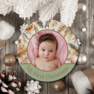 Baby's First Christmas Custom Baby Foto Keramik Ornament