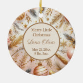 Baby's First Christmas Custom Baby Foto Keramik Ornament (Hinten)