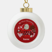 Baby's First Christmas Custom Foto Ball Ornament (Vorderseite)