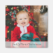 Baby's First Christmas Custom Foto Magnet (Vorne)