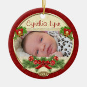 Baby's First Christmas Custom Foto Ornament (Vorne)