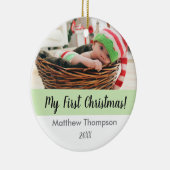 Baby's First Christmas, Custom Foto Ornament (Rechts)