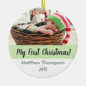 Baby's First Christmas, Custom Foto Ornament (Vorne)