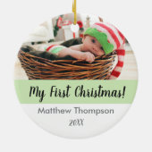 Baby's First Christmas, Custom Foto Ornament (Hinten)