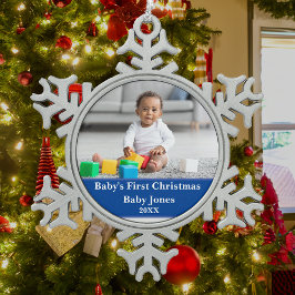 Baby's First Christmas Custom Foto Ornament