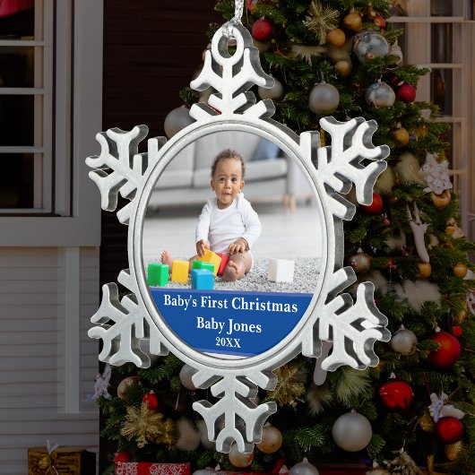 Baby's First Christmas Custom Foto Ornament