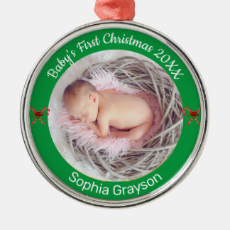Baby's First Christmas Custom Foto Ornament