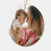 Baby's First Christmas Custom Foto pink Freudenher Keramik Ornament (Links)