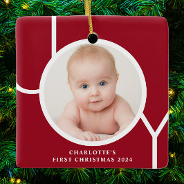 Baby's First Christmas Custom Keepake Foto Red Keramikornament